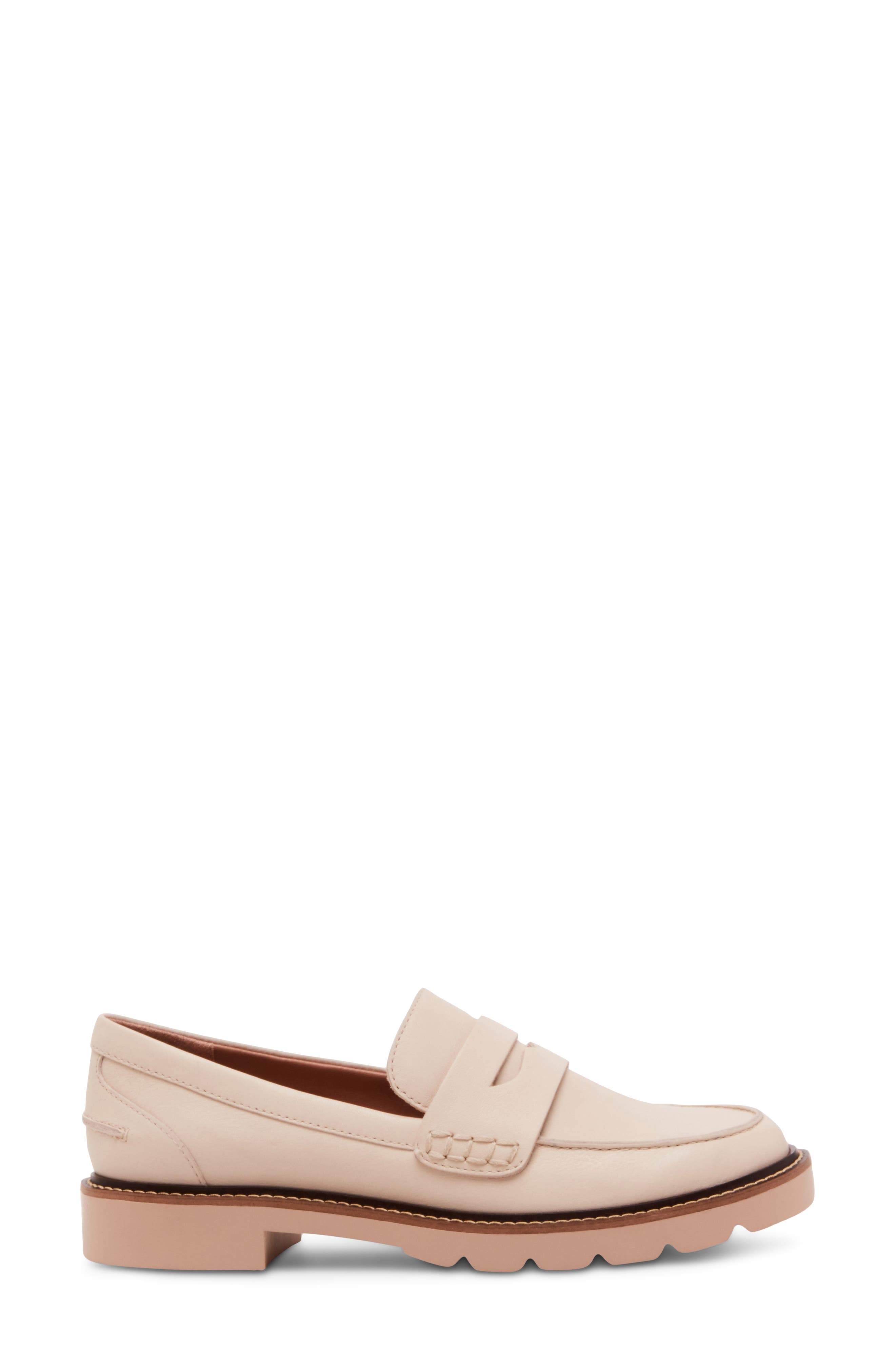 Waterproof Penny Loafer, Alternate, color, BONE LEATHER