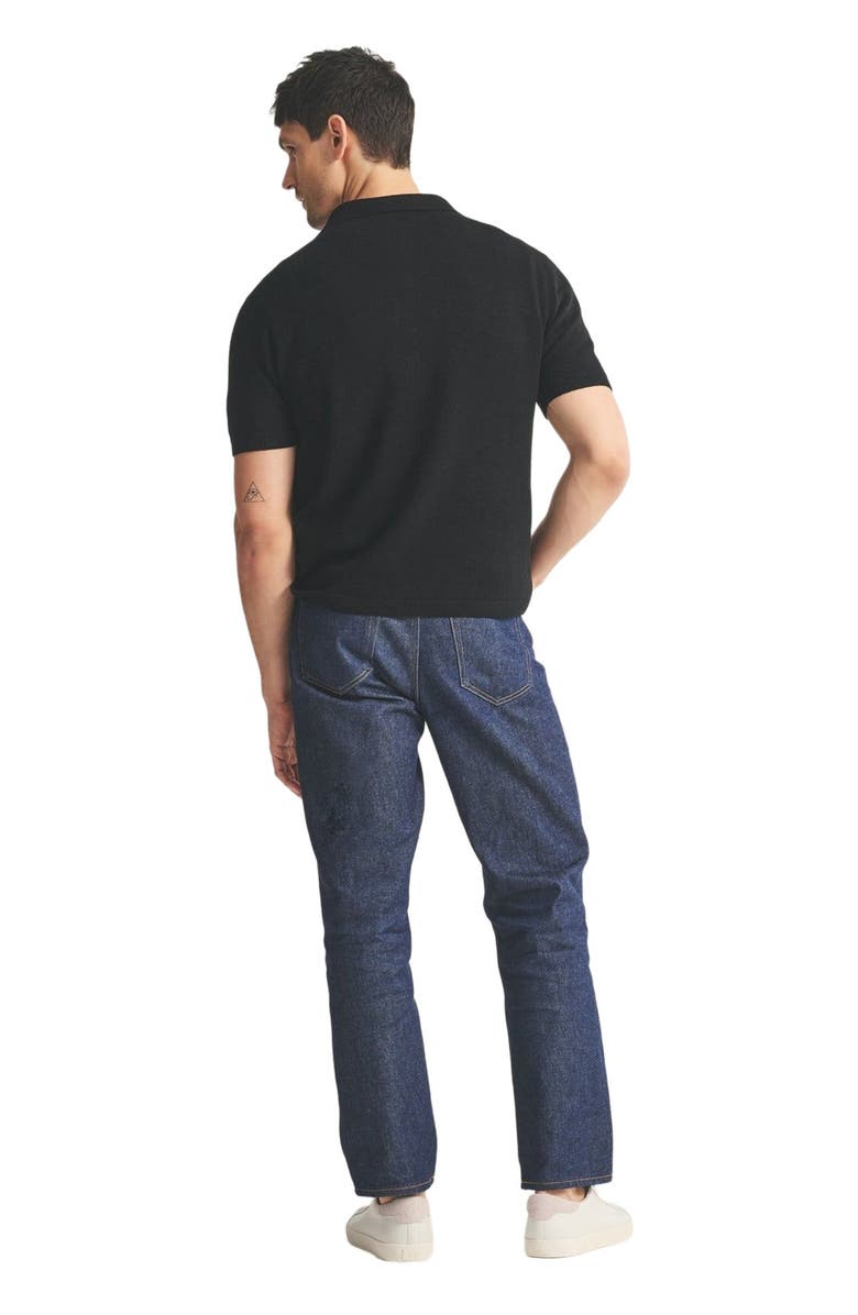 NAADAM Signature Cashmere Short Sleeve Button Down, Alternate, color, Black