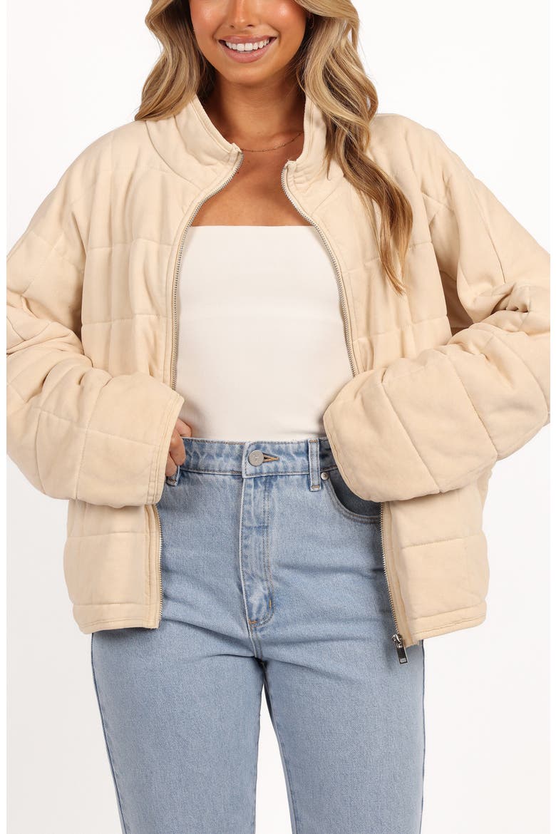 Alegra Quilted Cotton Blend Jacket, Main, color, CREAM