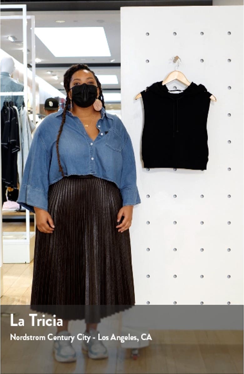 Linear Mesh Sleeveless Crop Hoodie, sales video thumbnail