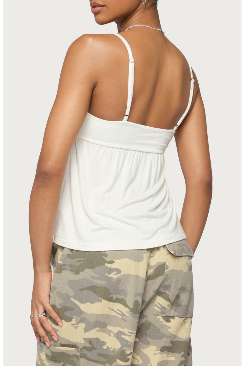 Michey Tie Front Babydoll Camisole, Alternate, color, WHITE