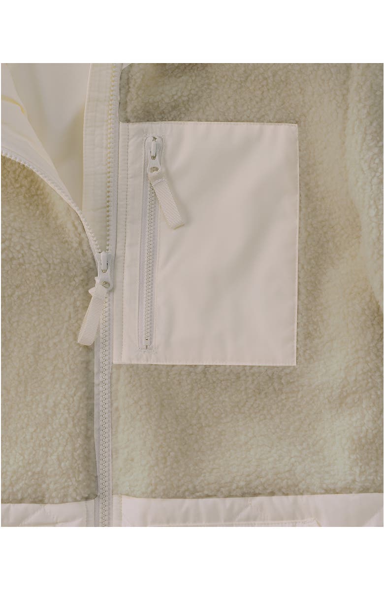 Lands' End High Pile Quilted Mixed Media Parka, Alternate, color, Egret White