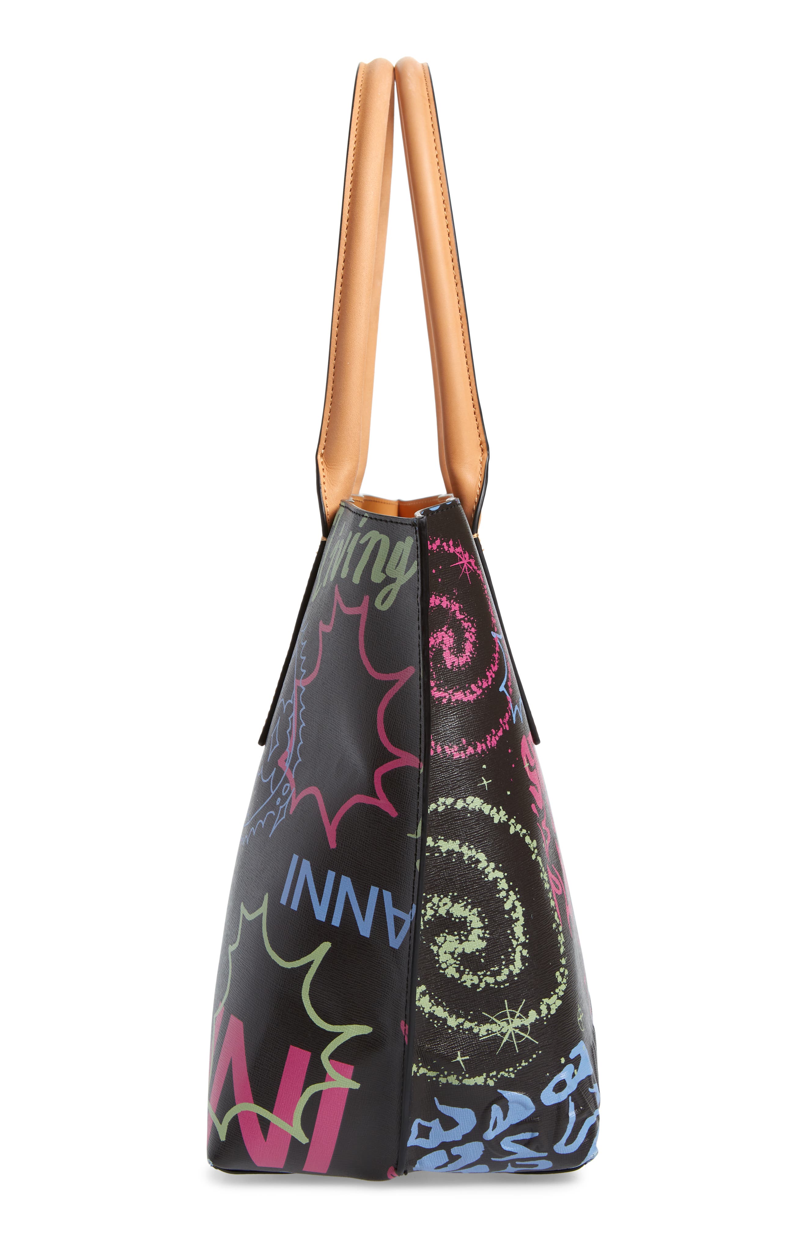 Banner Recycled Leather Tote, Alternate, color, CARMINE ROSE