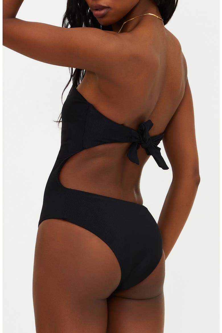 Stassia One-Piece Swimsuit, Alternate, color, BLACK