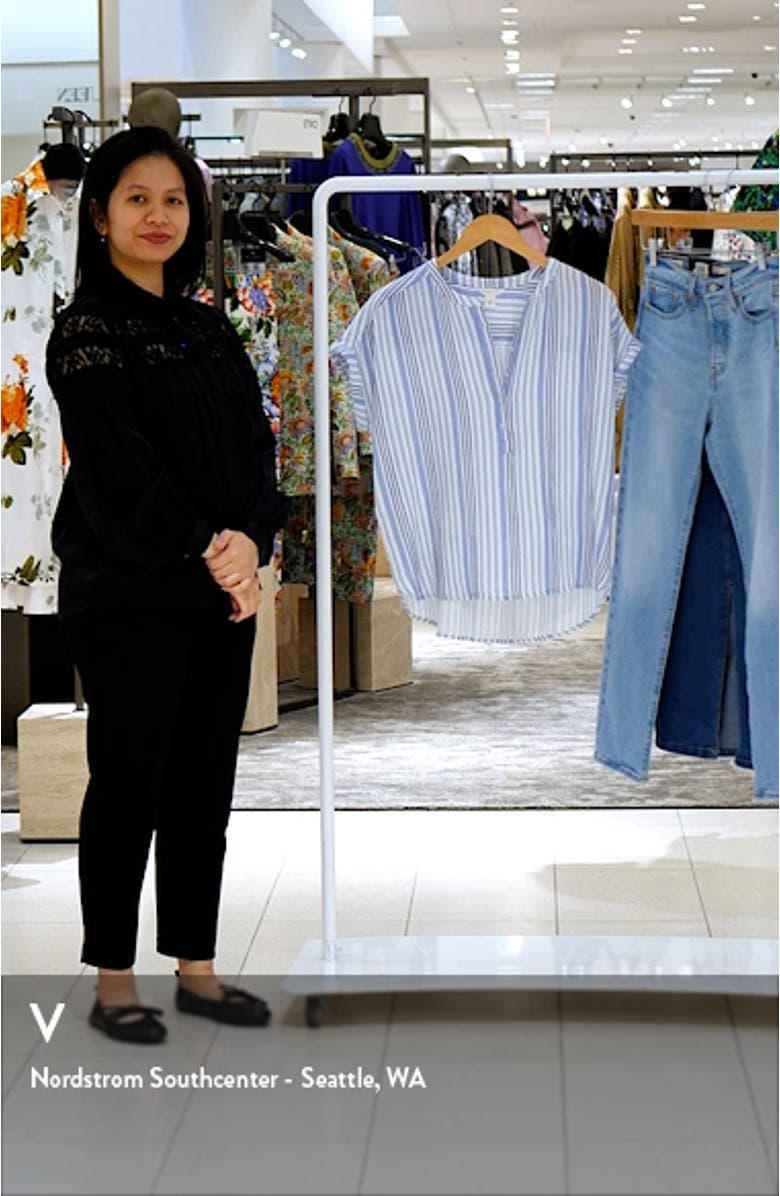 Stripe Cotton Gauze Henley, sales video thumbnail