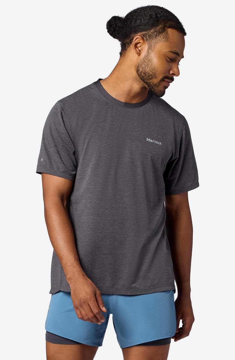 Marmot Uptrail Performance Running T-Shirt, Alternate, color, Blackened