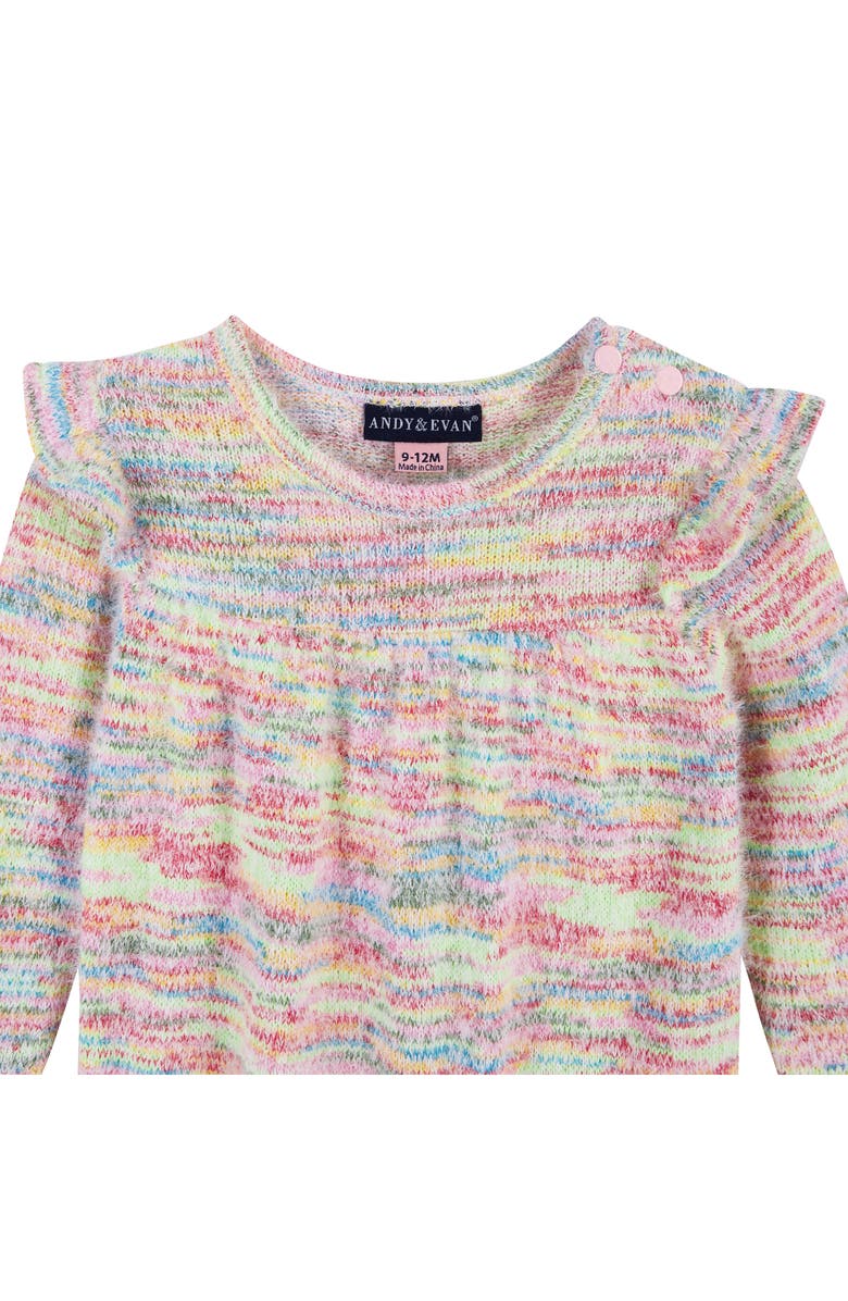 Andy & Evan Ruffle Space Dye Romper & Headband Set, Alternate, color, 