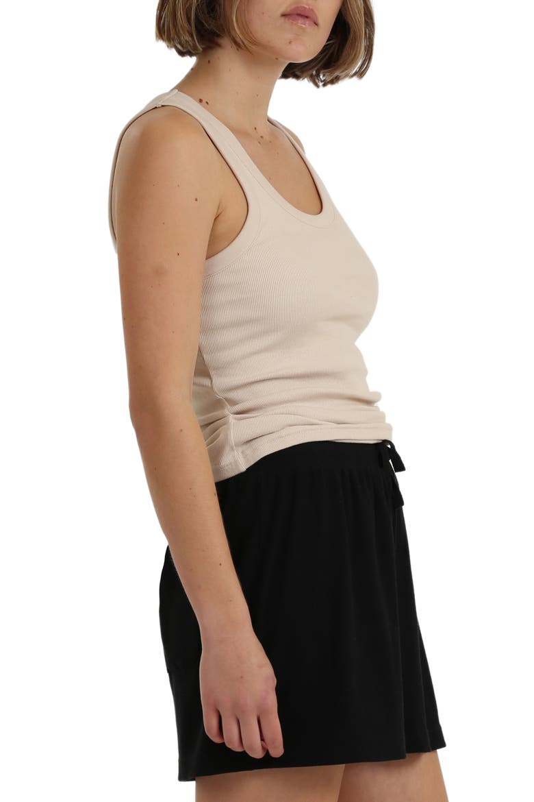Ribbed Shelf Bra Tank, Alternate, color, SOFT CREAM