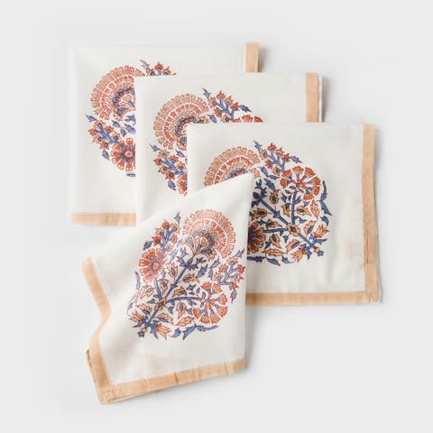 Saffra Hand Block Printed Napkins - Set of 4