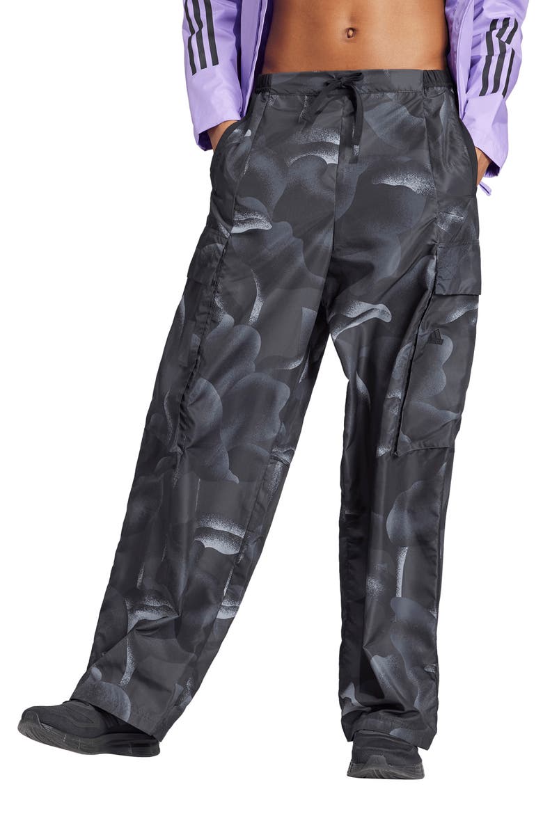 City Escape Recycled Polyester Cargo Pants, Main, color, BLACK/ MULTICOLOR