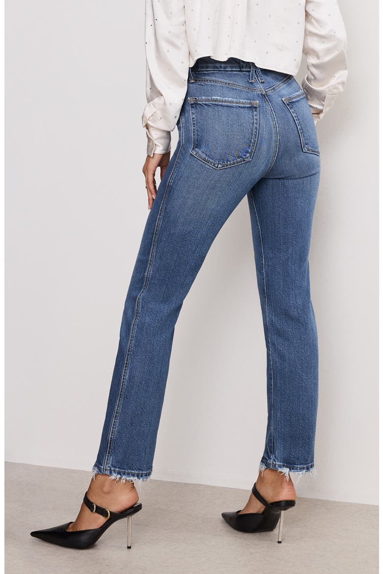 Soft Tech Good Curve High Waist Ankle Straight Leg Jeans, Alternate, color, INDIGO737