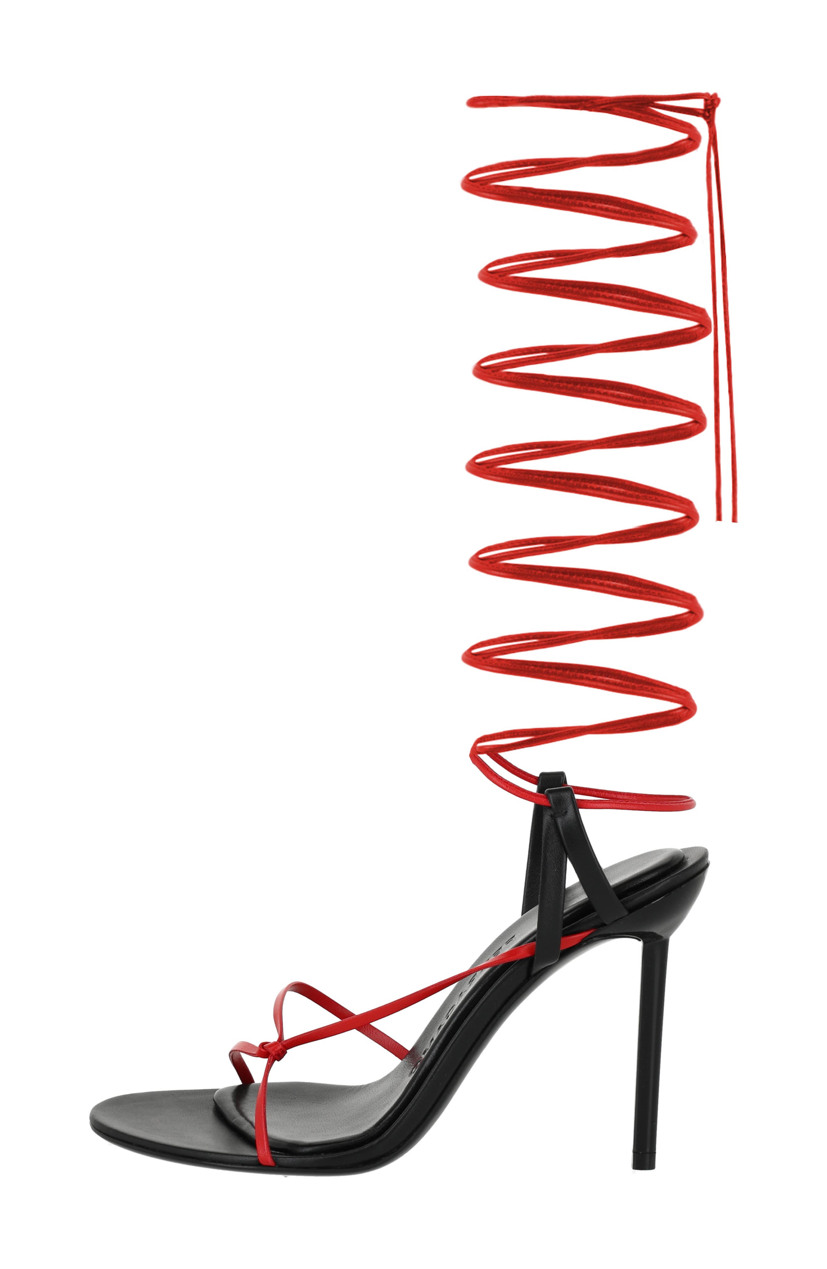 FERRAGAMO Ankle Wrap Sandal, Alternate, color, Black