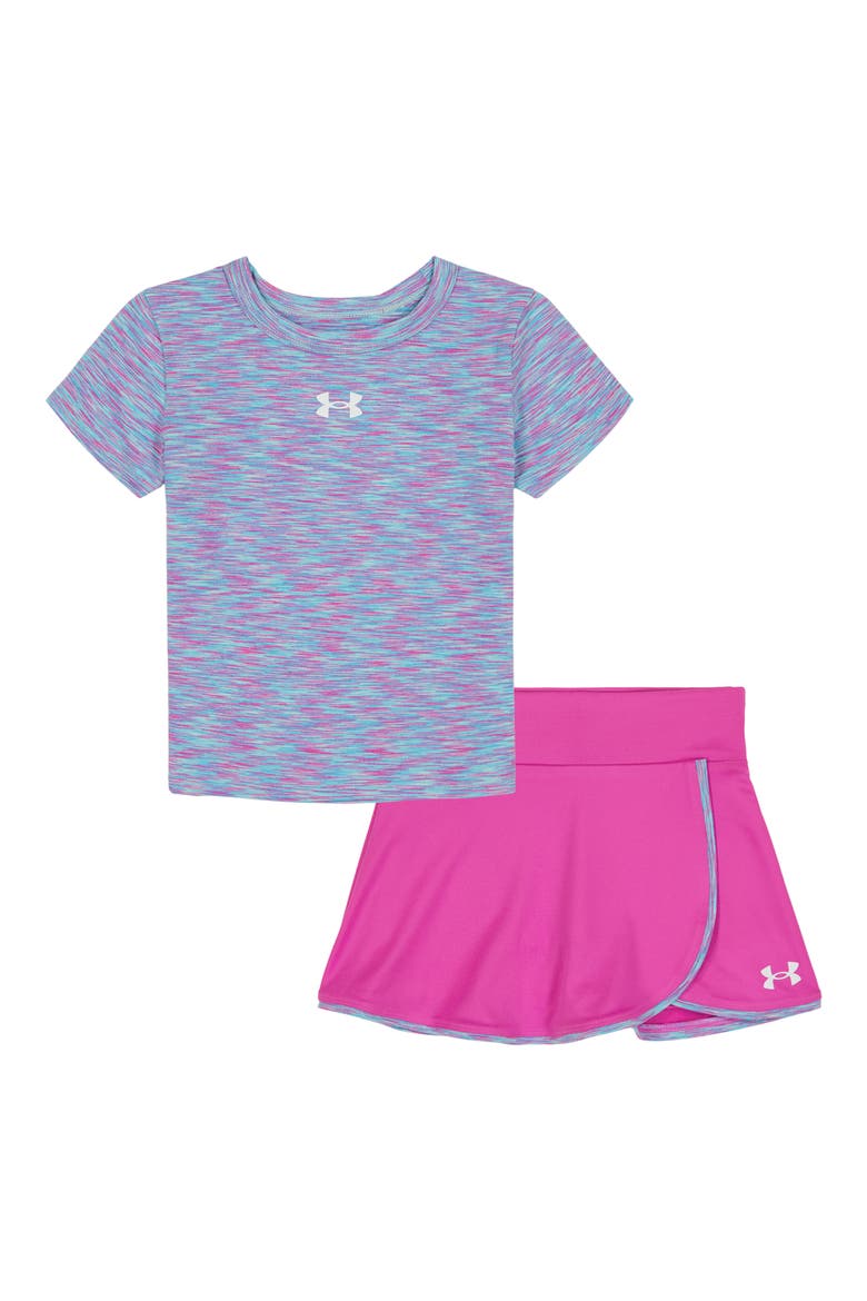 Kids' Graphic T-Shirt & Skort Set, Main, color, FLUO FUCHSIA