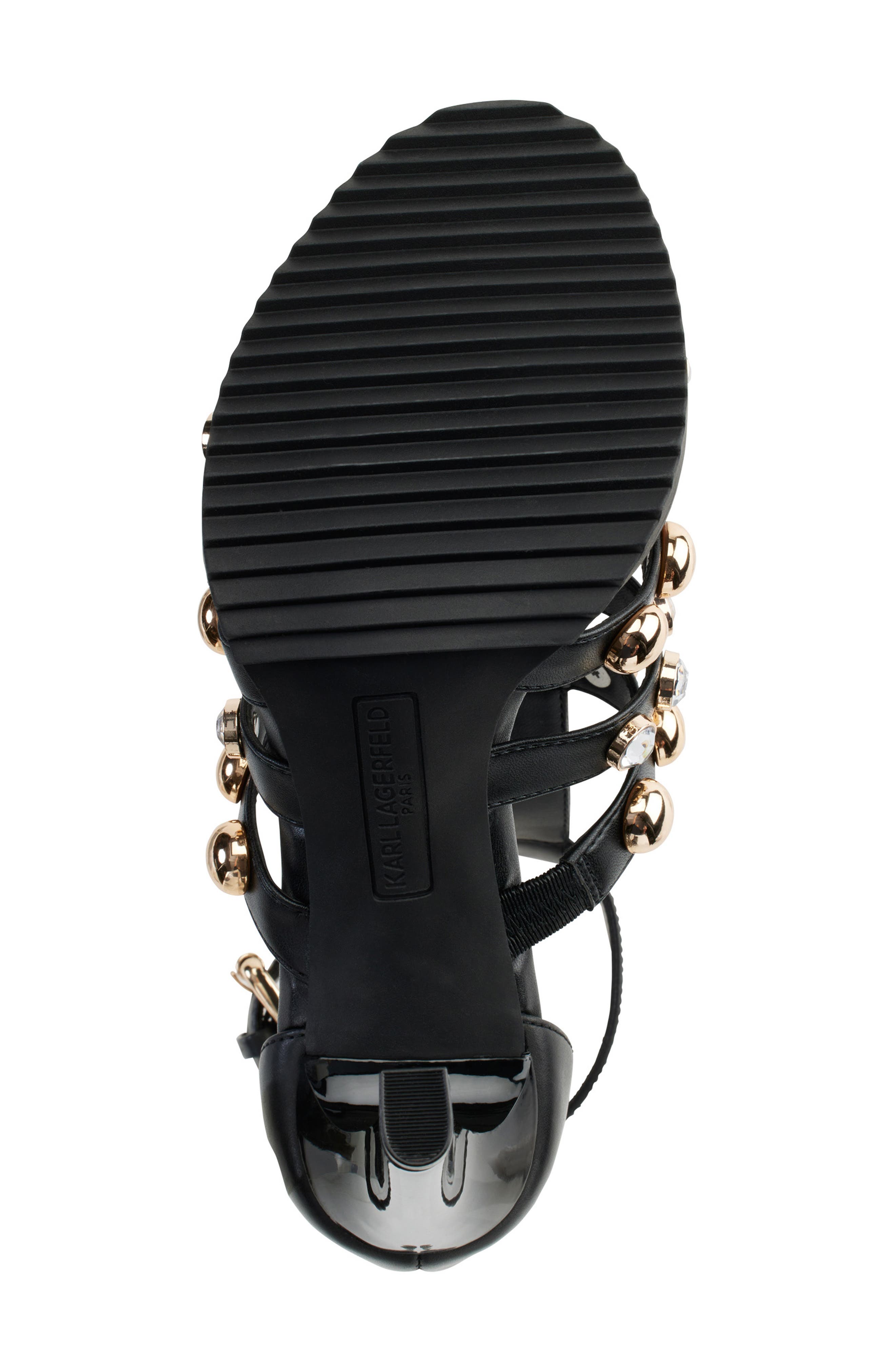 KARL LAGERFELD PARIS Brexton Studded T-Strap Sandal, Alternate, color, 