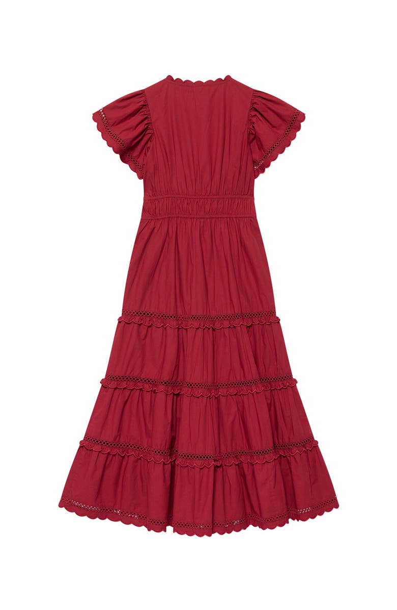 MINT VELVET Cotton Ruffle Maxi Dress, Alternate, color, Red