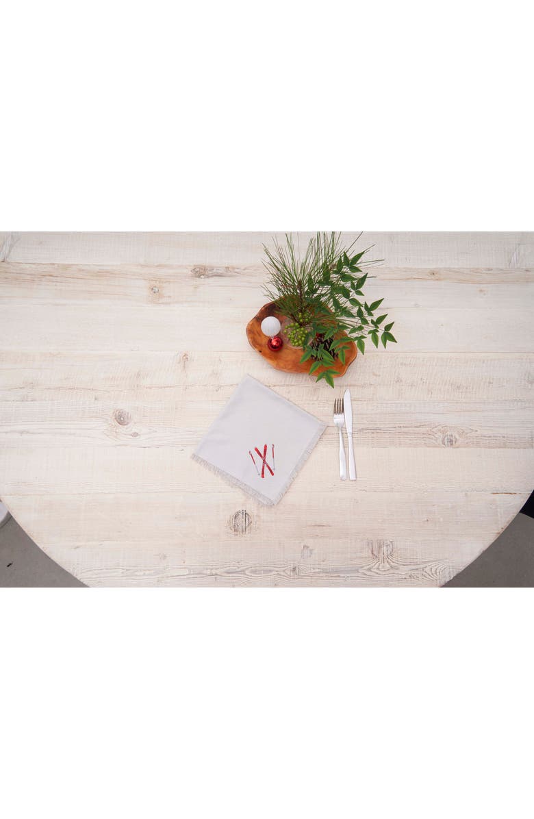 RightSide Designs Slopeside Napkins Set of 4, Alternate, color, White