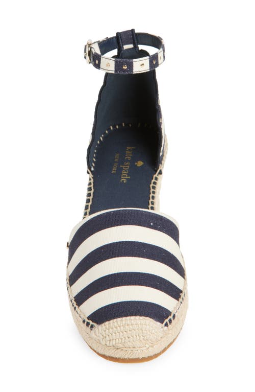 Kate Spade New York Polly Espadrille Wedge Sandal In Blazer Blue/parchment