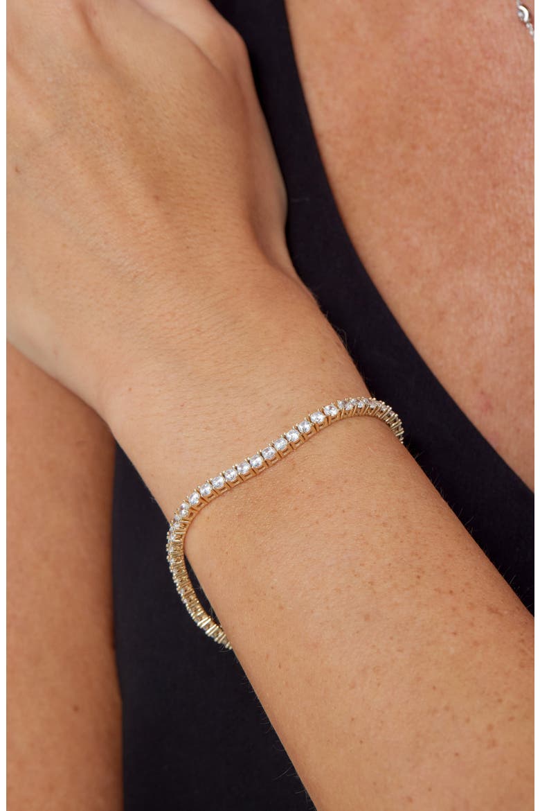 14K Gold Plated Cubic Zirconia Tennis Bracelet, Alternate, color, YELLOW