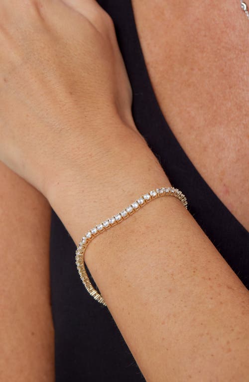Savvy Cie Jewels 14k Gold Plated Cubic Zirconia Tennis Bracelet In Gold