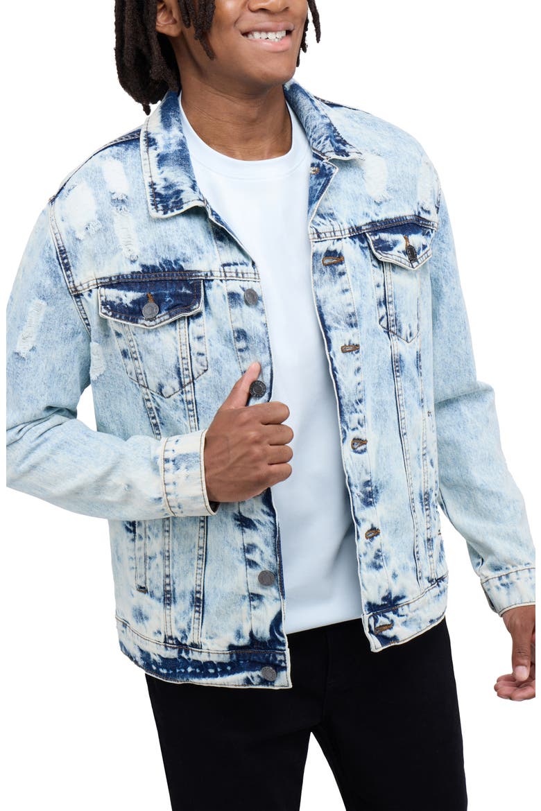 Slim Washed Denim Jacket, Alternate, color, ACID STONE