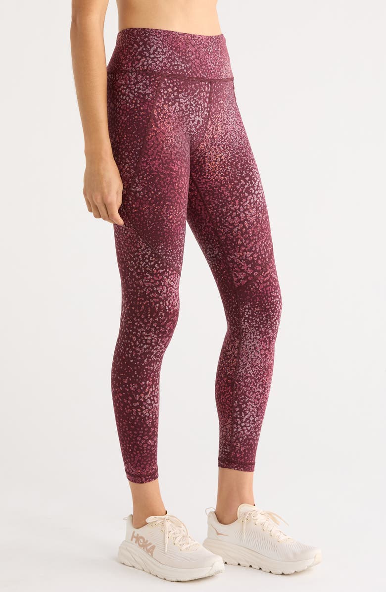 Sweaty Betty Power 7/8 Workout Pocket Leggings, Alternate, color, Red Dot Terrain Print