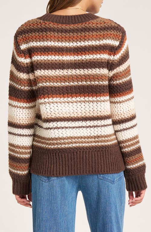 Matty M . Dion Stripe Crewneck Sweater In Animal Print