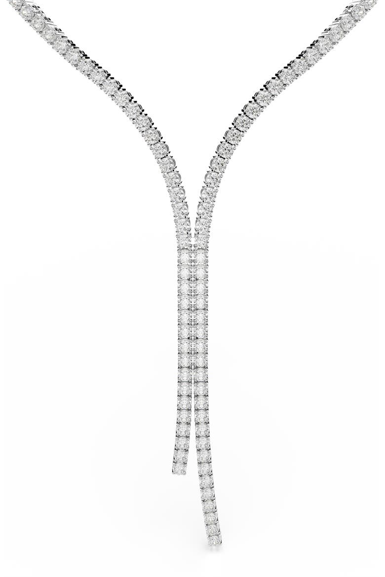 Matrix Crystal Tennis Y-Necklace, Main, color, WHITE/ SILVER