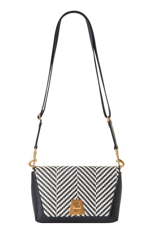 Akris Small Anouk Two-tone Leather Crossbody Bag In 119 Ecru/black