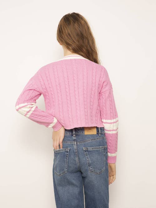 Central Park West Iva Varsity Cable Crew In Baby Pink