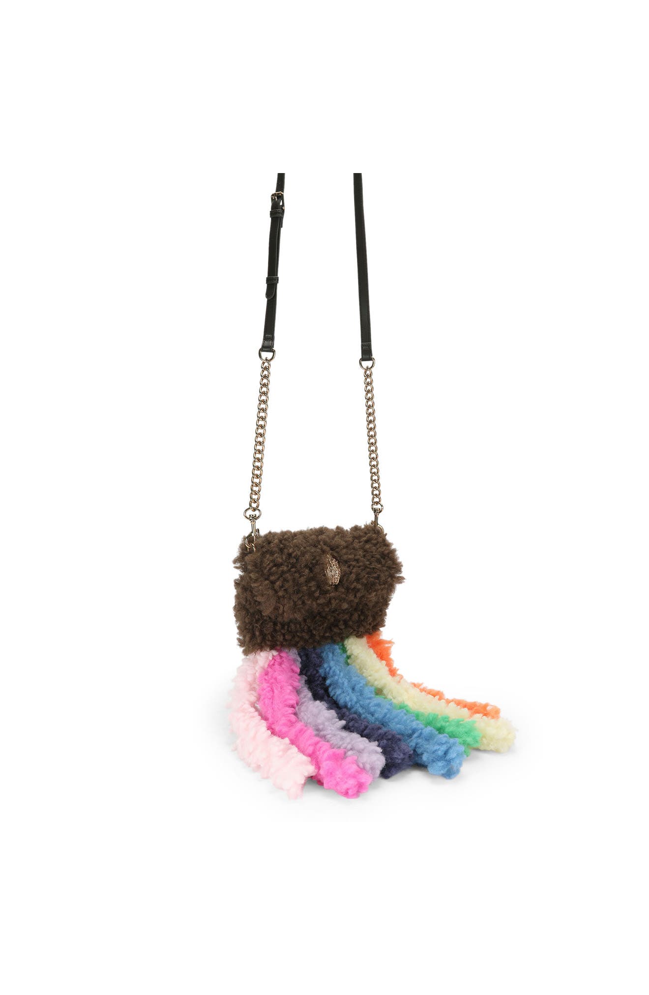 Medium Kensington Faux Shearling Shoulder Bag, Alternate, color, BROWN/ OTH