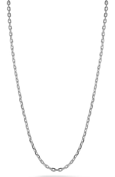 Sterling Silver Rounded Link Chain Necklace