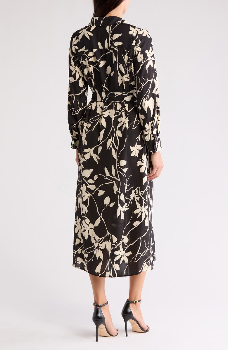 Ellen Tracy Floral Long Sleeve Maxi Shirtdress, Alternate, color,