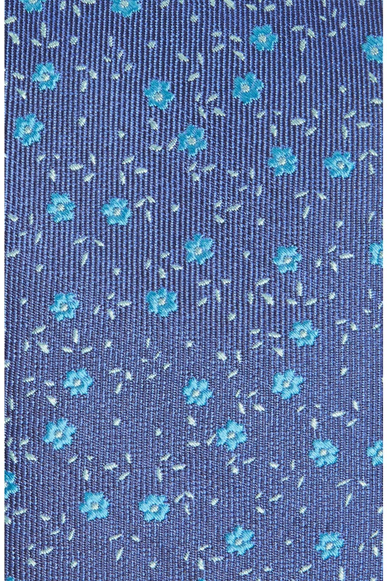 Parker Floral Silk Skinny Tie, Alternate, color, AQUA