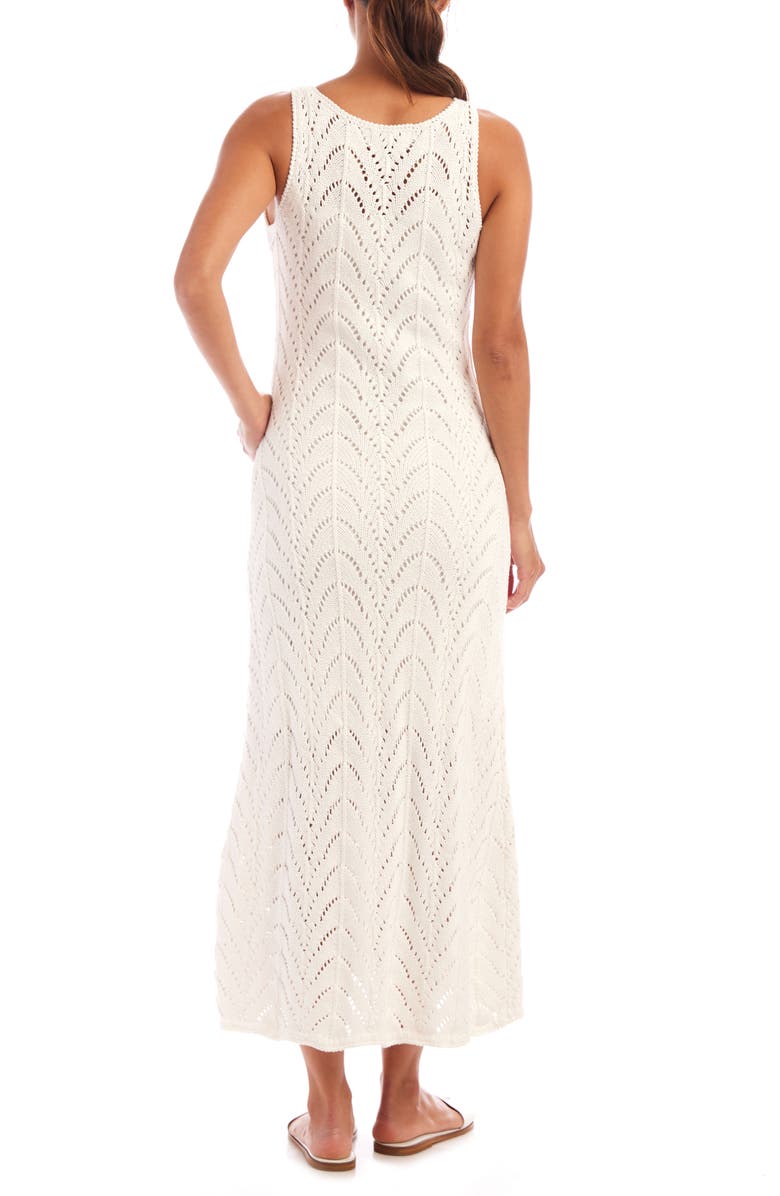 Karen Kane Flowy Openwork Midi Dress, Alternate, color, Off White