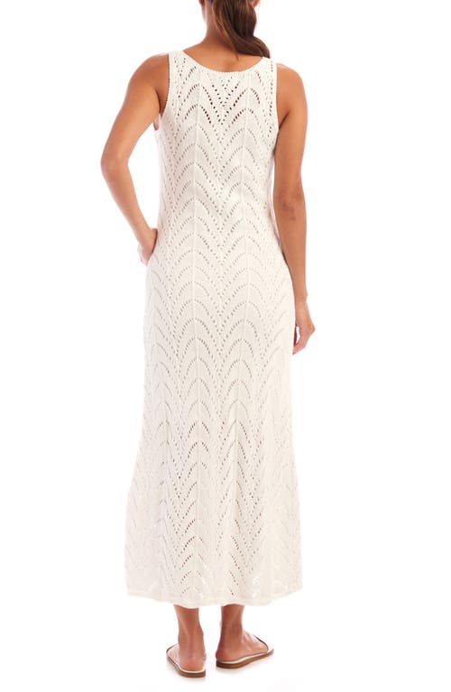 Shop Karen Kane Flowy Openwork Midi Dress In Off White
