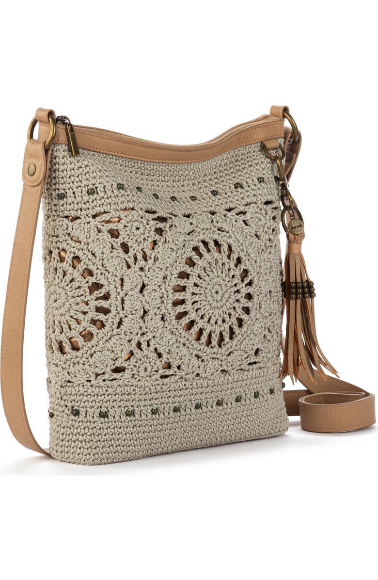 The Sak Lucia Crossbody Hand Crochet Bag, Alternate, color, Natural Grey Medallion