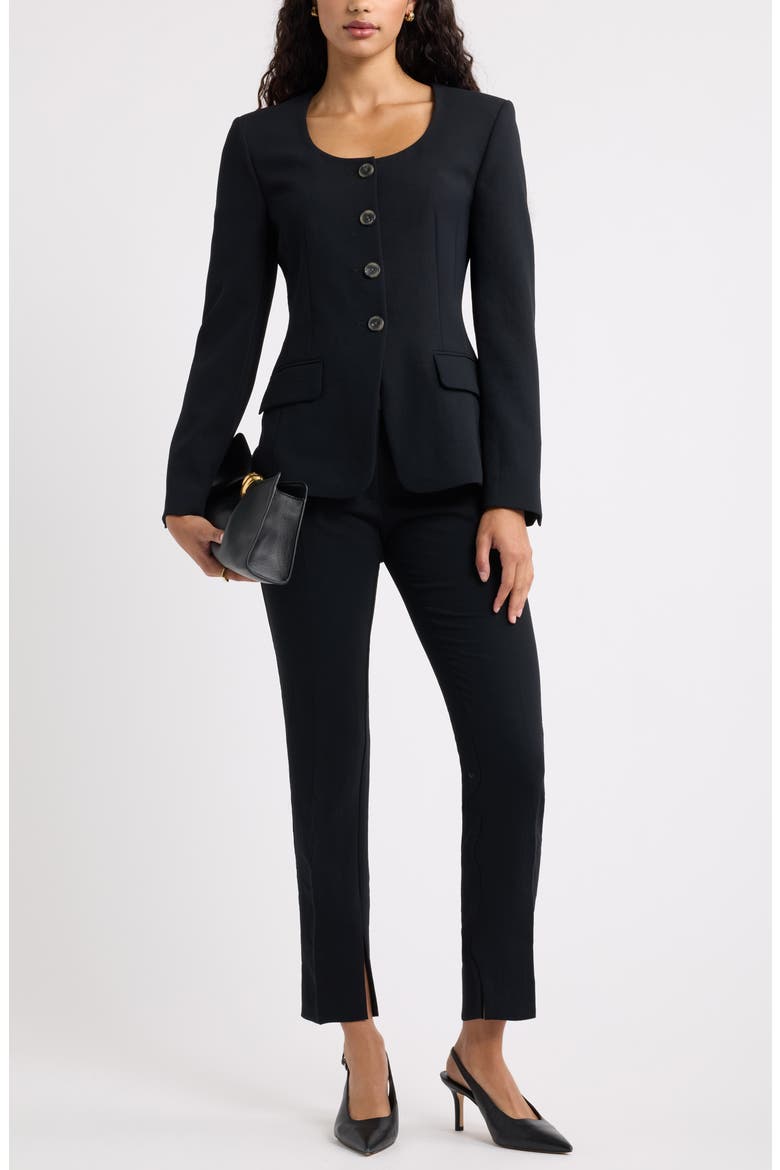 Curator Crepe Slim Trousers, Alternate, color, BLACK