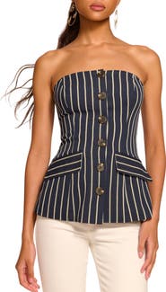 Ramy Brook Tiffany Stripe Strapless Vest