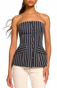 Ramy Brook Tiffany Stripe Strapless Vest