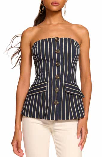 Ramy Brook Tiffany Stripe Strapless Vest