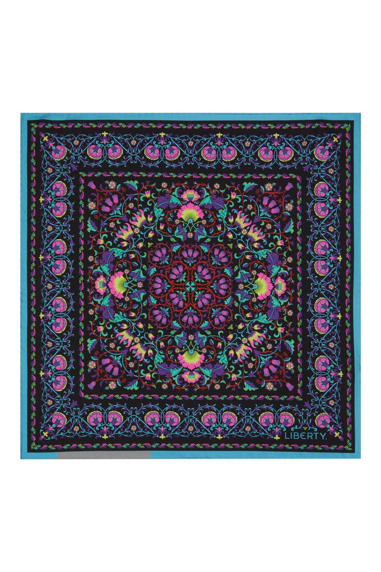 Lodden Silk Square Scarf, Alternate, color, BLACK