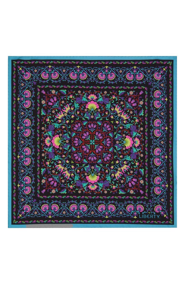 Liberty London Lodden Silk Square Scarf, Alternate, color, Black