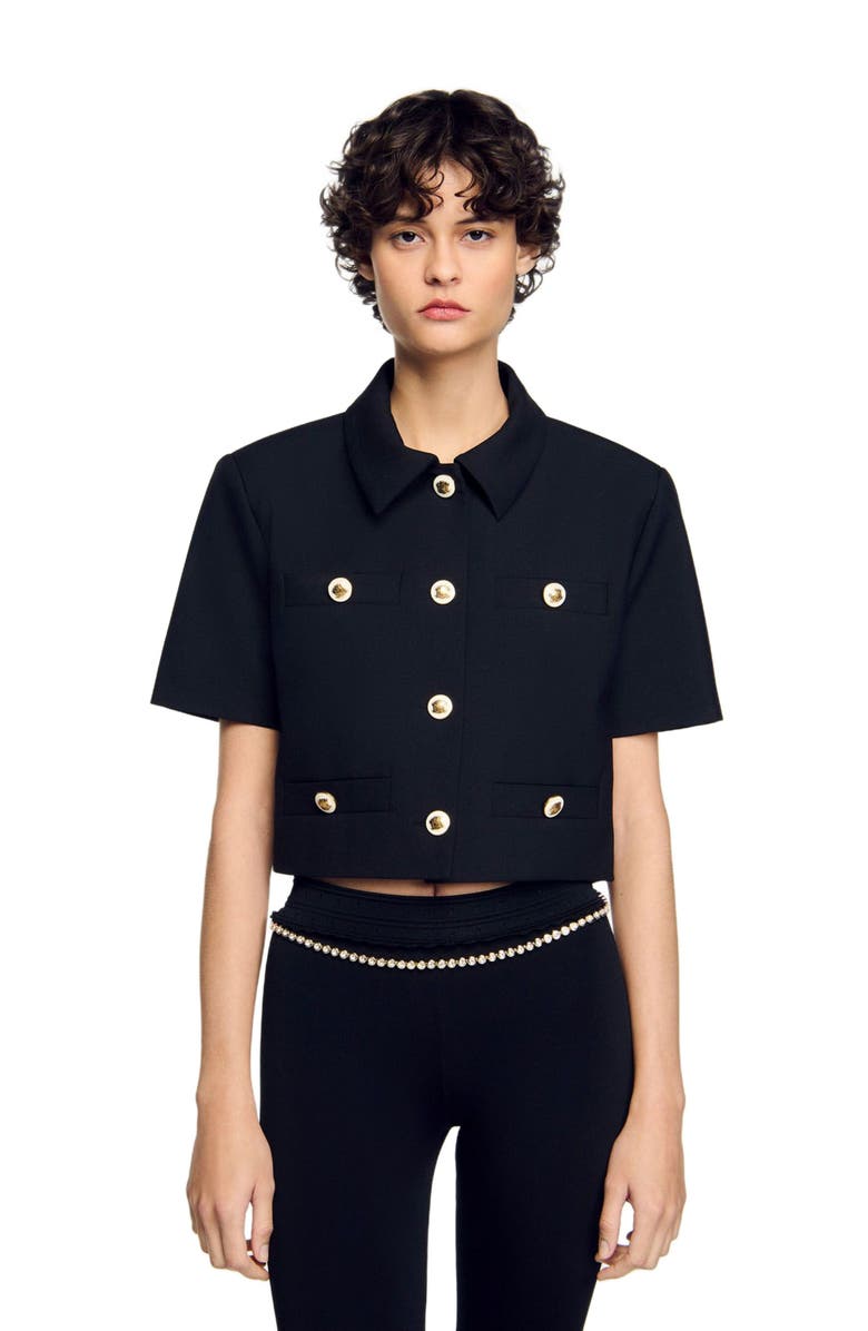 SANDRO Short-sleeved jacket, Alternate, color, 