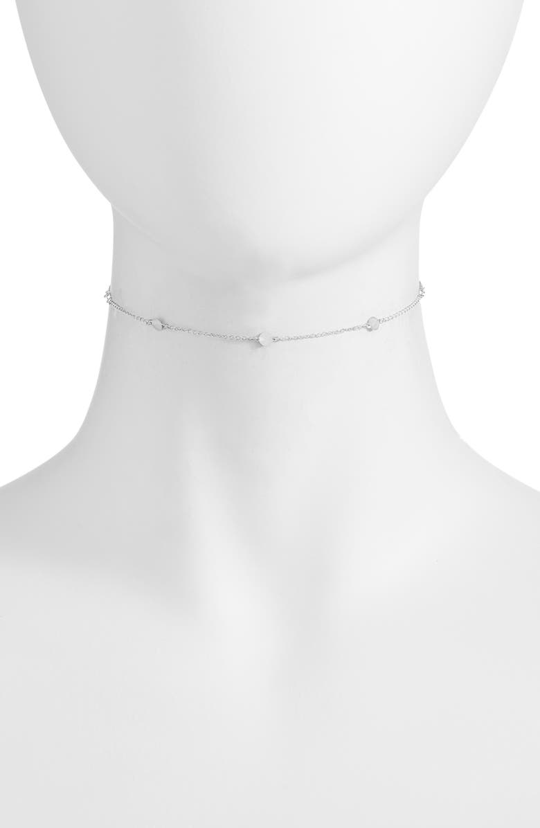 Argento Vivo Sterling Silver Argento Vivo Station Choker Necklace, Main, color,