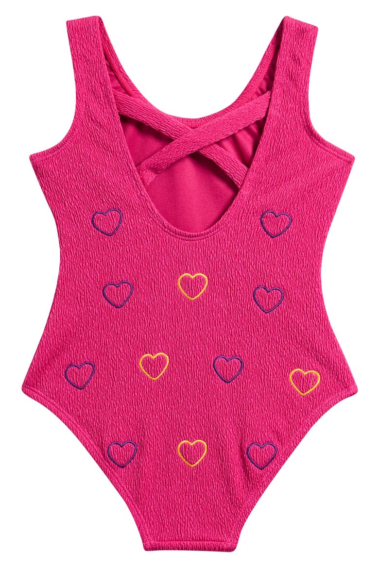Kids' Embroidered One-Piece Swimsuit, Alternate, color, FUSCHIA