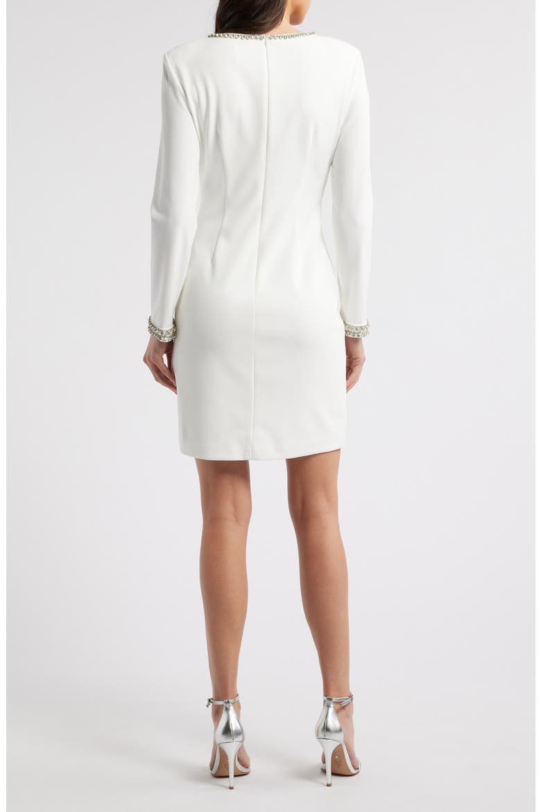 Embellished Long Sleeve Cocktail Dress, Alternate, color, IVY