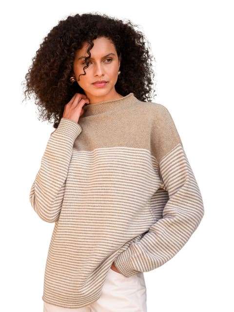ANDREDAMO 売れ筋商品|||アンドレダモ ニット&セーター アウター レディース Turtlenecks Beige もこもこローゲージタートルニット [C4981] - レディース