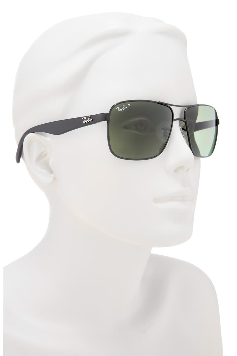 59mm Polarized Navigator Sunglasses, Alternate, color, MATTE BLK