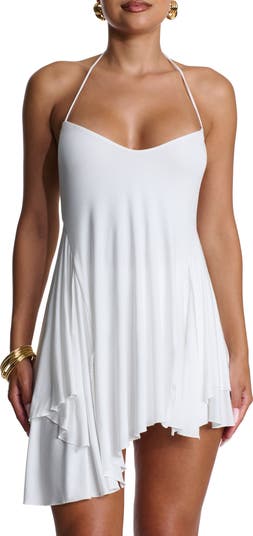 Asymmetric Halter Minidress