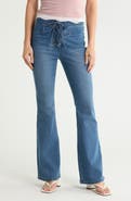 Vigoss Lace Up High Waist Flare Jeans